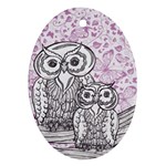 Owls and Butterflies 2 Ornament (Oval)