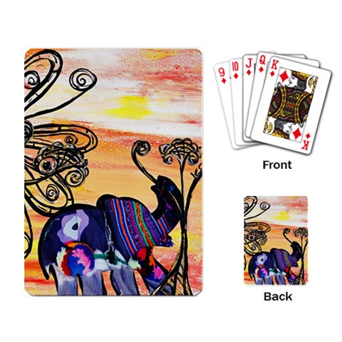 Indian Elephants Playing Cards Single Design from ArtsNow.com Back