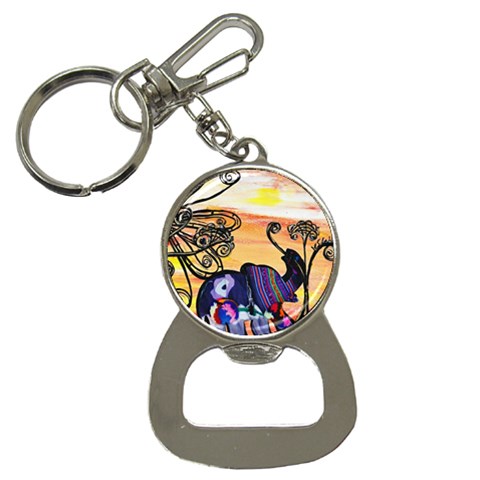 Indian Elephants Bottle Opener Key Chain from ArtsNow.com Front