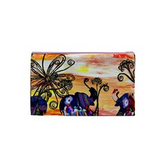 Indian Elephants Cosmetic Bag (Small) from ArtsNow.com Back