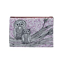 Owls and Butterflies 2 Cosmetic Bag (Medium) from ArtsNow.com Front