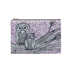 Owls and Butterflies 2 Cosmetic Bag (Medium) from ArtsNow.com Front