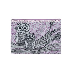 Owls and Butterflies 2 Cosmetic Bag (Medium) from ArtsNow.com Back