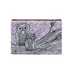 Owls and Butterflies 2 Cosmetic Bag (Medium) from ArtsNow.com Back