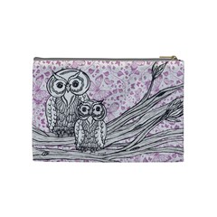 Owls and Butterflies 2 Cosmetic Bag (Medium) from ArtsNow.com Back