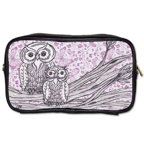 Owls and Butterflies 2 Toiletries Bag (One Side) from ArtsNow.com Front