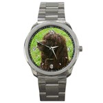 Irish Water Spaniel Dog Sport Metal Watch