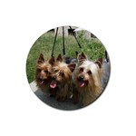 Silky Terrier Dogs Rubber Round Coaster (4 pack)