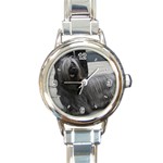 Skye Terrier Dog Round Italian Charm Watch