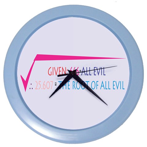 Square Root of all Evil Color Wall Clock from ArtsNow.com Front