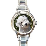 Old English Sheepdog Round Italian Charm Watch