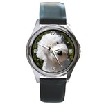 Old English Sheepdog Round Metal Watch