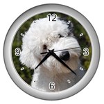 Old English Sheepdog Wall Clock (Silver)