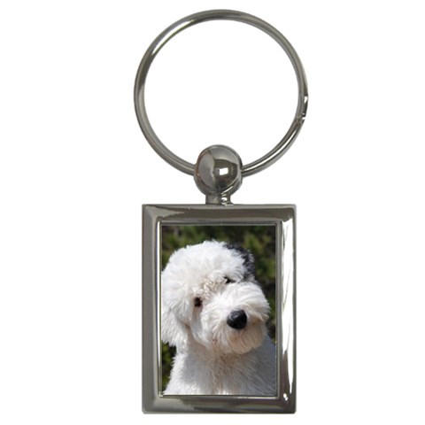 Old English Sheepdog Key Chain (Rectangle) from ArtsNow.com Front