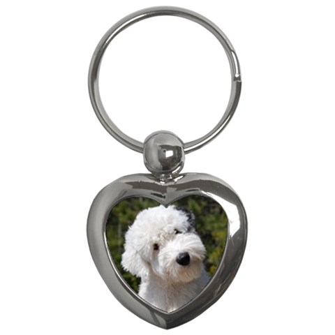 Old English Sheepdog Key Chain (Heart) from ArtsNow.com Front