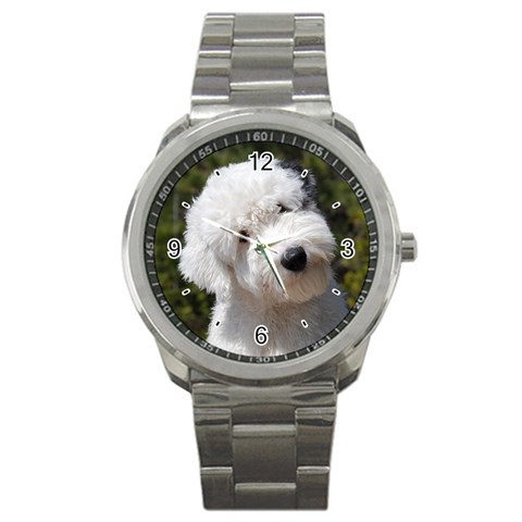 Old English Sheepdog Sport Metal Watch from ArtsNow.com Front