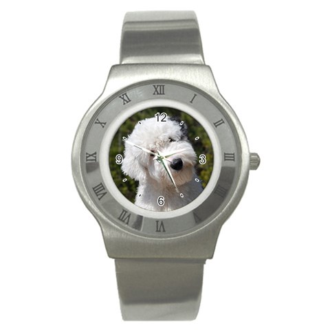 Old English Sheepdog Stainless Steel Watch from ArtsNow.com Front