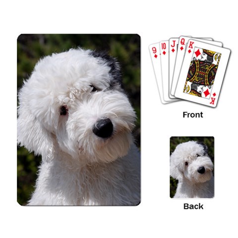 Old English Sheepdog Playing Cards Single Design from ArtsNow.com Back