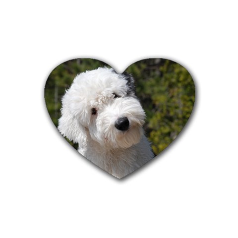 Old English Sheepdog Heart Coaster (4 pack) from ArtsNow.com Front