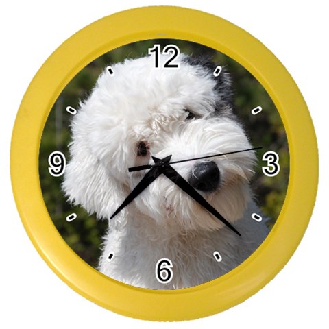 Old English Sheepdog Color Wall Clock from ArtsNow.com Front