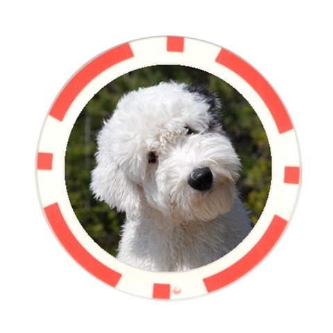 Old English Sheepdog Poker Chip Card Guard (10 pack) from ArtsNow.com Front