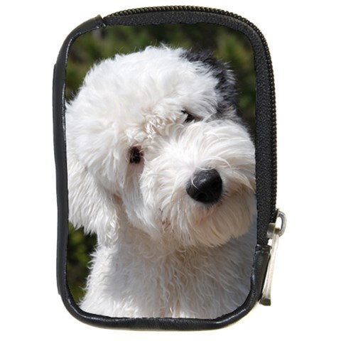 Old English Sheepdog Compact Camera Leather Case from ArtsNow.com Front