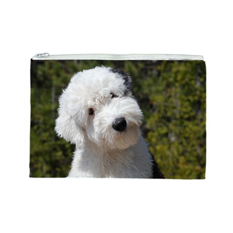 Old English Sheepdog Cosmetic Bag (Large) from ArtsNow.com Front