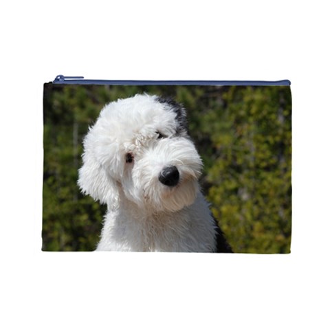 Old English Sheepdog Cosmetic Bag (Large) from ArtsNow.com Front