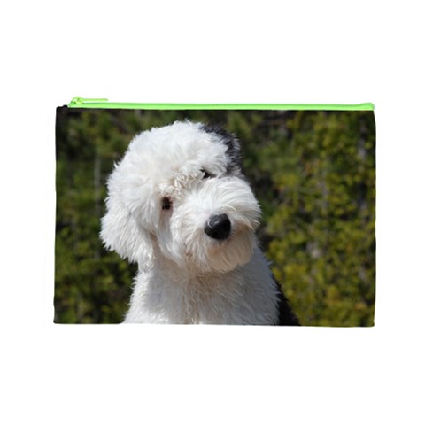 Old English Sheepdog Cosmetic Bag (Large) from ArtsNow.com Front