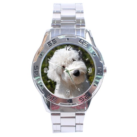 Old English Sheepdog Stainless Steel Analogue Men’s Watch from ArtsNow.com Front