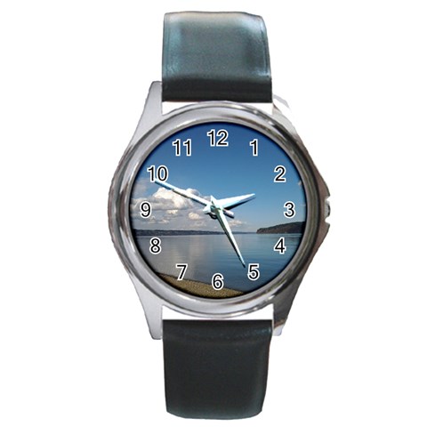 Puget Sound Round Metal Watch from ArtsNow.com Front