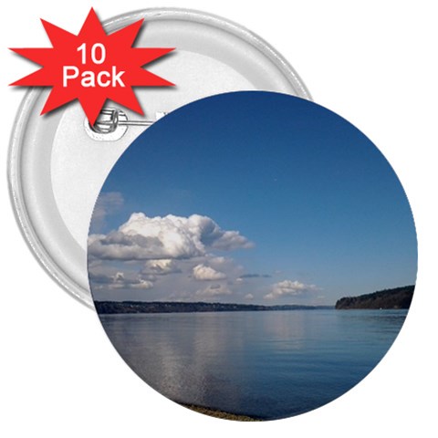 Puget Sound 3  Button (10 pack) from ArtsNow.com Front