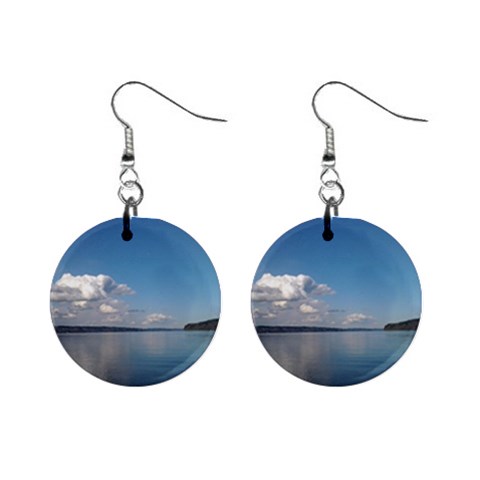 Puget Sound 1  Button Earrings from ArtsNow.com Front