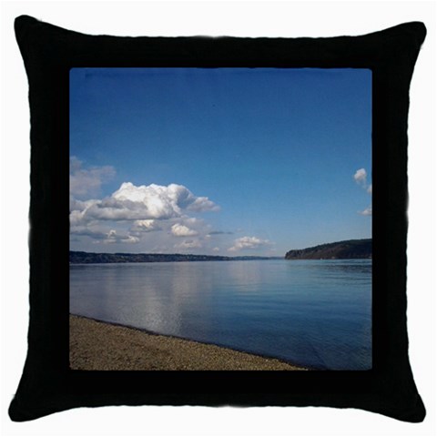 Puget Sound Throw Pillow Case (Black) from ArtsNow.com Front