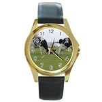 Dairy Farm Round Gold Metal Watch