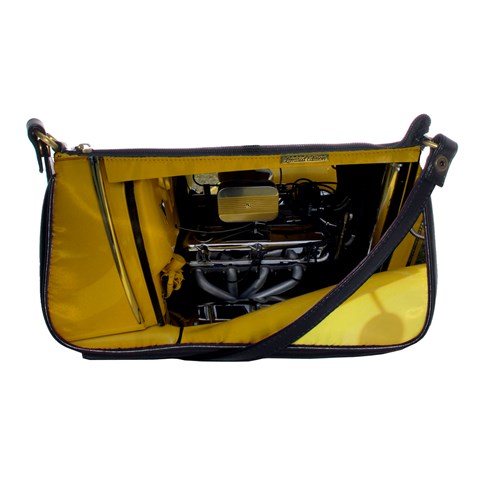 Yellow Power Shoulder Clutch Bag from ArtsNow.com Front