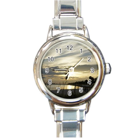 Beach Volleyball Round Italian Charm Watch from ArtsNow.com Front