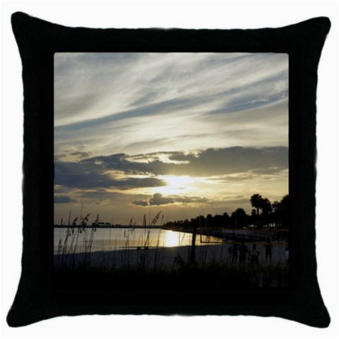 Beach Volleyball Throw Pillow Case (Black) from ArtsNow.com Front