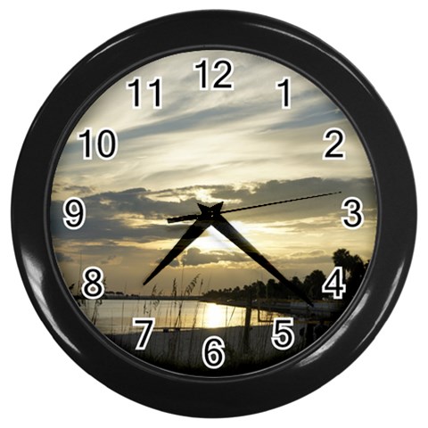 Beach Volleyball Wall Clock (Black) from ArtsNow.com Front