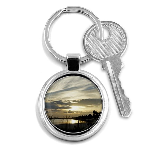 Beach Volleyball Key Chain (Round) from ArtsNow.com Front