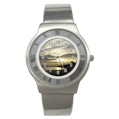 Beach Volleyball Stainless Steel Watch from ArtsNow.com Front