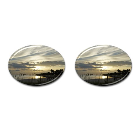 Beach Volleyball Cufflinks (Oval) from ArtsNow.com Front(Pair)