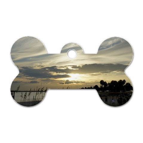 Beach Volleyball Dog Tag Bone (One Side) from ArtsNow.com Front