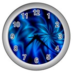 Blue Swirl Wall Clock (Silver)