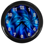 Blue Swirl Wall Clock (Black)