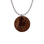 Leather-Look Horse 1  Button Necklace