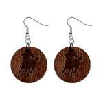 Leather-Look Horse 1  Button Earrings
