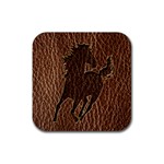 Leather-Look Horse Rubber Square Coaster (4 pack)