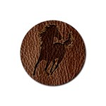 Leather-Look Horse Rubber Round Coaster (4 pack)