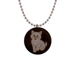 Leather-Look Kitten 1  Button Necklace